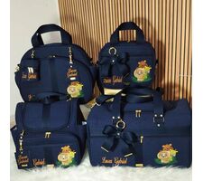  Bolsas para Bebe Personalizadas Linho Marinho