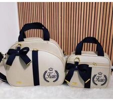  Bolsas para Bebe Personalizadas Bege com Azul Marinho